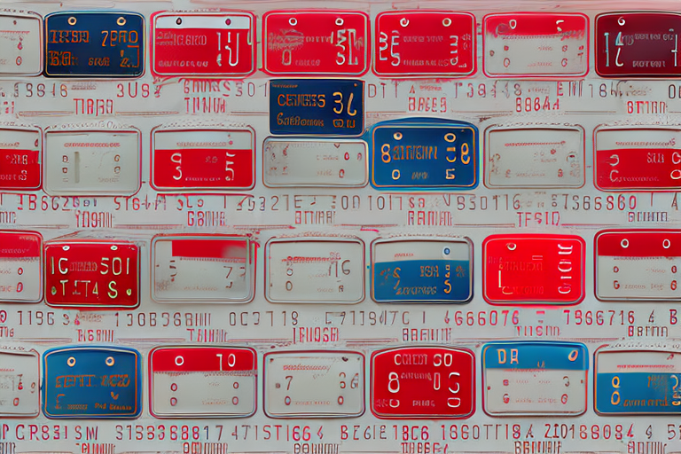 A set of car license plates