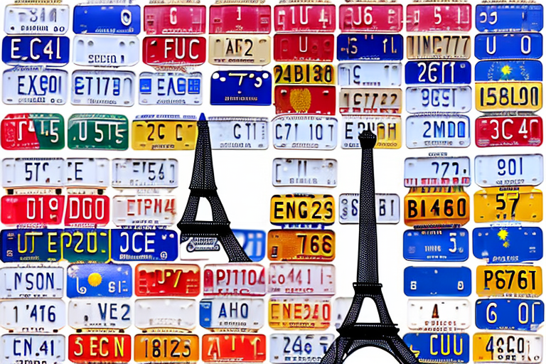 A collection of various european license plates