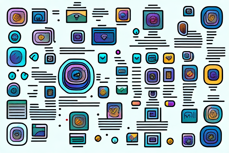 Various instagram post icons being sorted and filtered through a complex