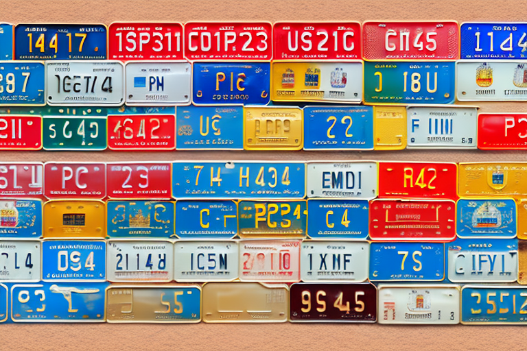 Various old german license plates from different regions