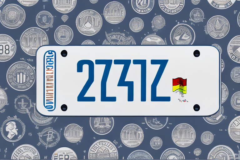 A german license plate with fun and quirky symbols and designs