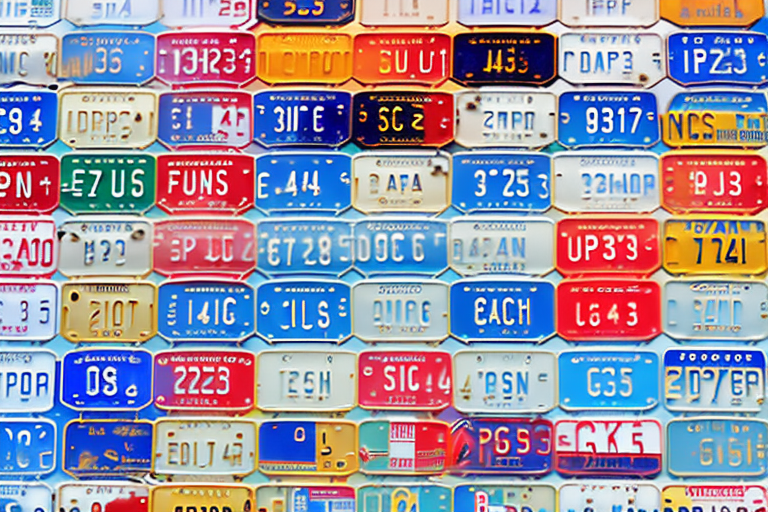 Various distinctive car license plates from different regions of england