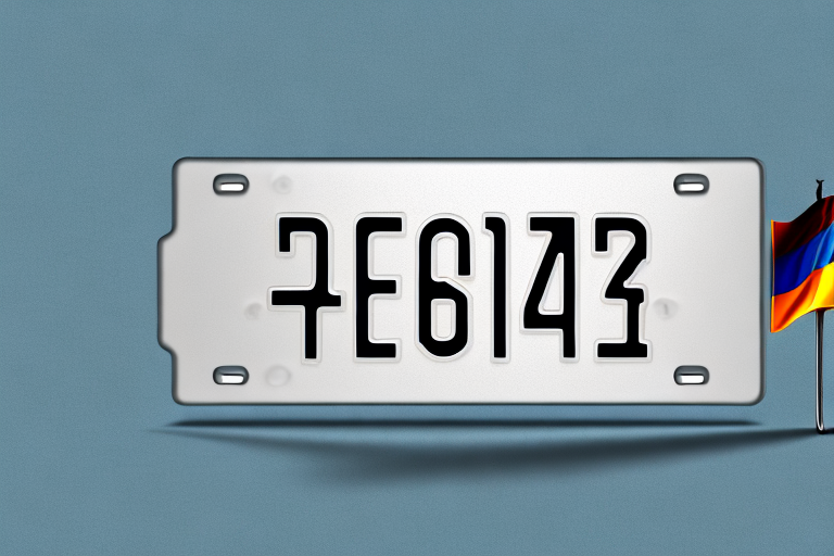A german license plate on a clear background with a sense of freedom and knowledge symbolized by a key and a flying bird
