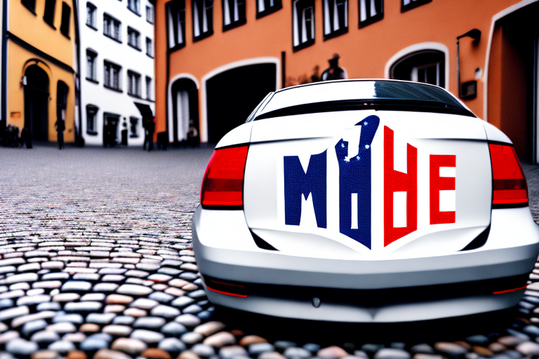 An american license plate on a german car