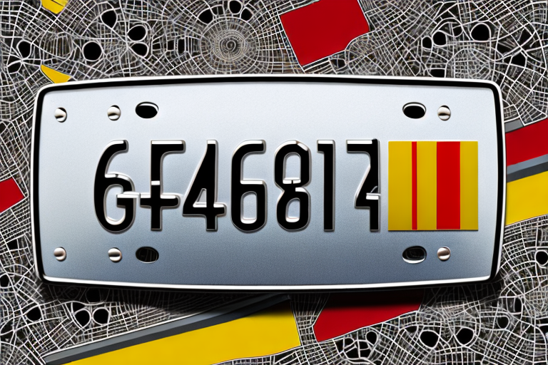 A car license plate with the german colors (black