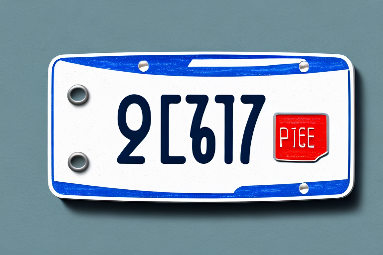 A personalized car license plate with a price tag attached to it