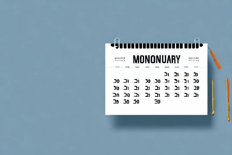 A calendar with highlighted months