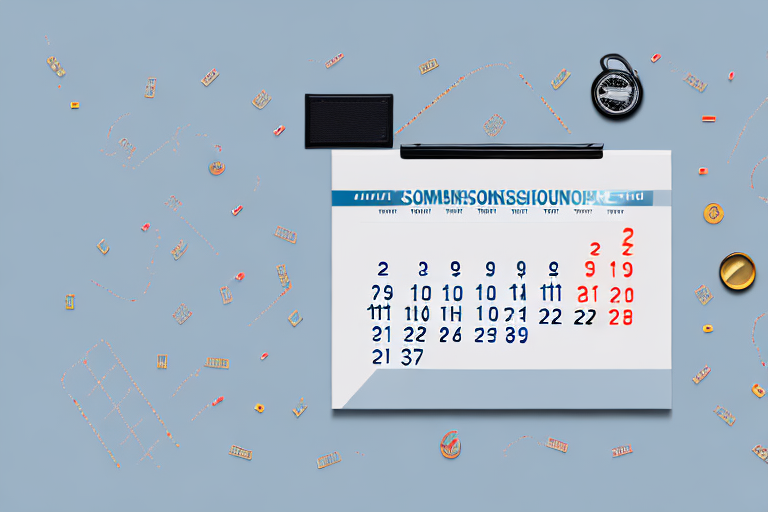 A calendar with car symbols for specific months