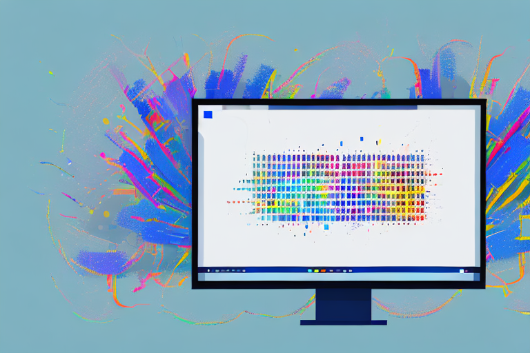 A computer screen showcasing a pixelated image