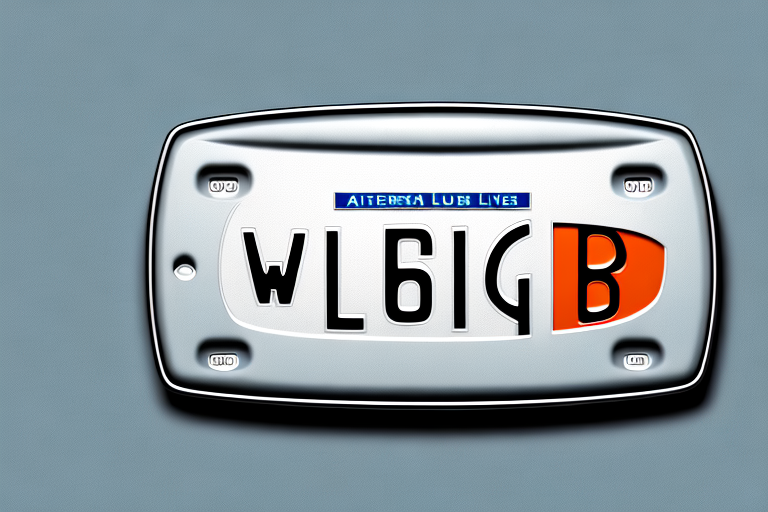 A german license plate with the initials 'wb' surrounded by various driving-related elements like a steering wheel
