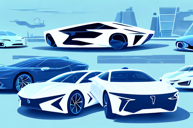Several futuristic cars in different trendy colors for 2023