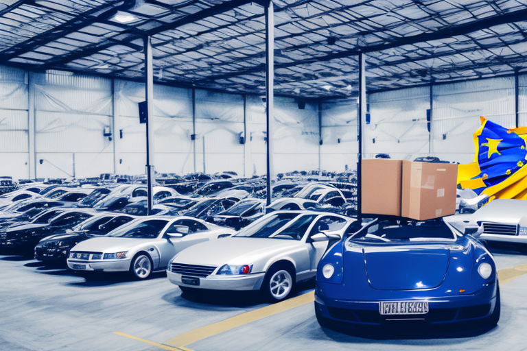 A warehouse filled with various types of vehicles