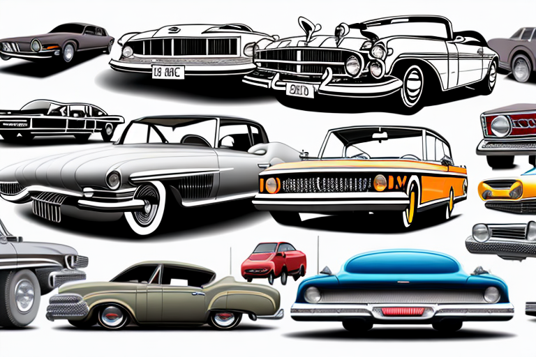A variety of classic cars from different eras