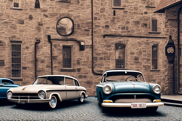 A collection of vintage cars from different eras