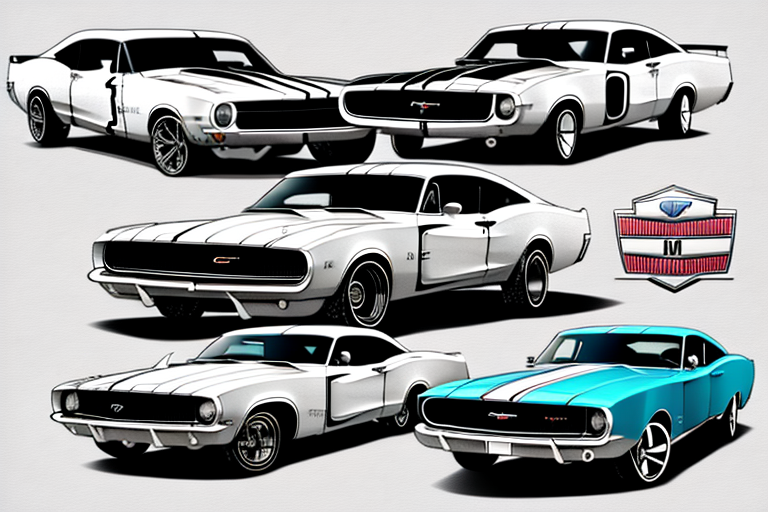 A selection of iconic american muscle cars