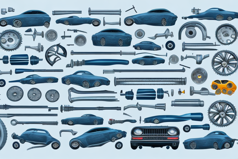 Various car parts like engine