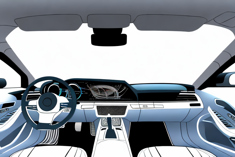 A car interior focused on the upgraded audio system